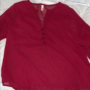 Brand New! Button Up Sheer Dress Blouse